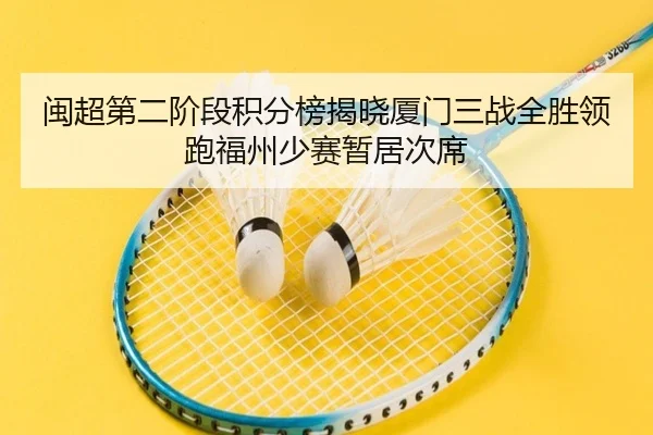 闽超第二阶段积分榜揭晓厦门三战全胜领跑福州少赛暂居次席